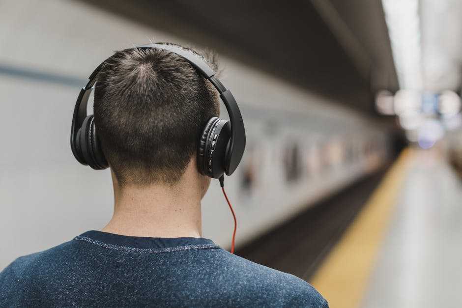 person in headphones