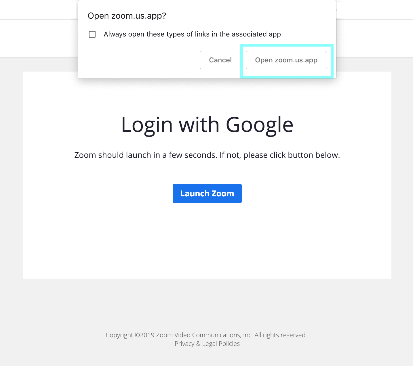 launch from chrome