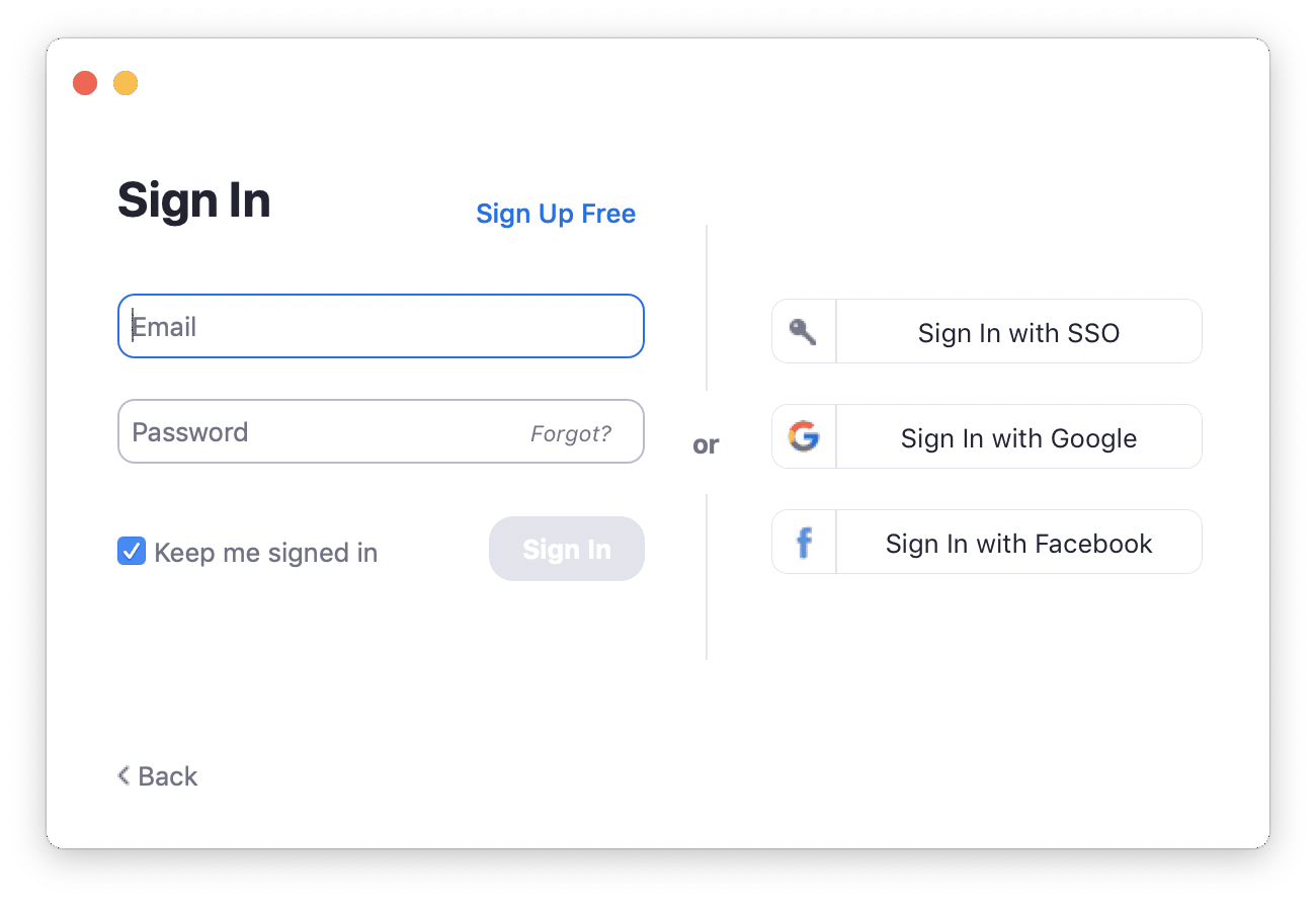 zoom sign up page