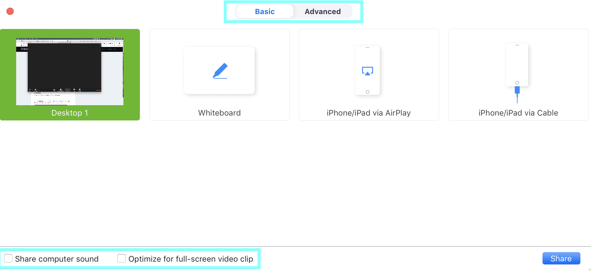 is sharing control in zoom meeting free