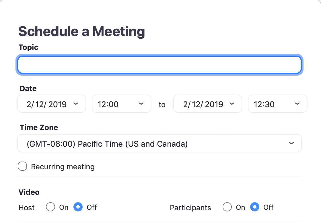 zoom schedule a meeting