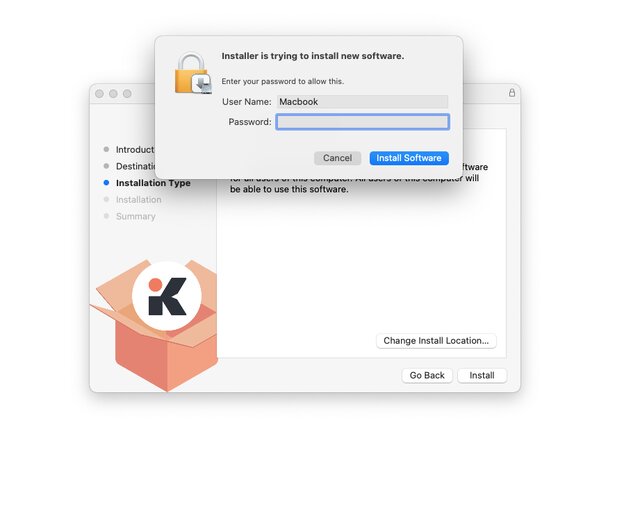 mac username and password not working for install