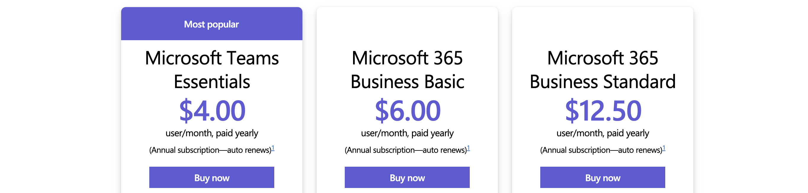 Microsoft Teams Pricing