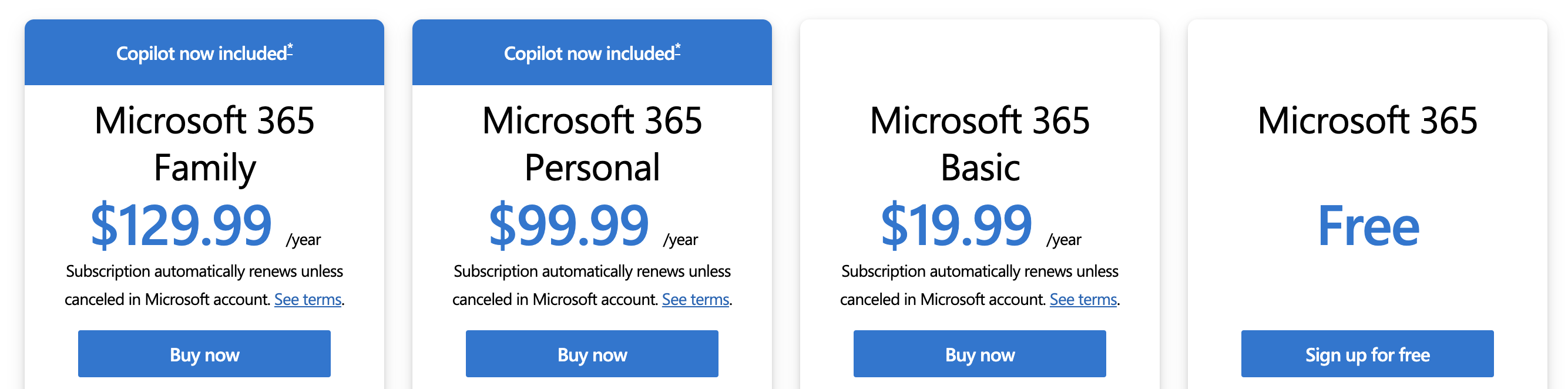 One Drive Pricing