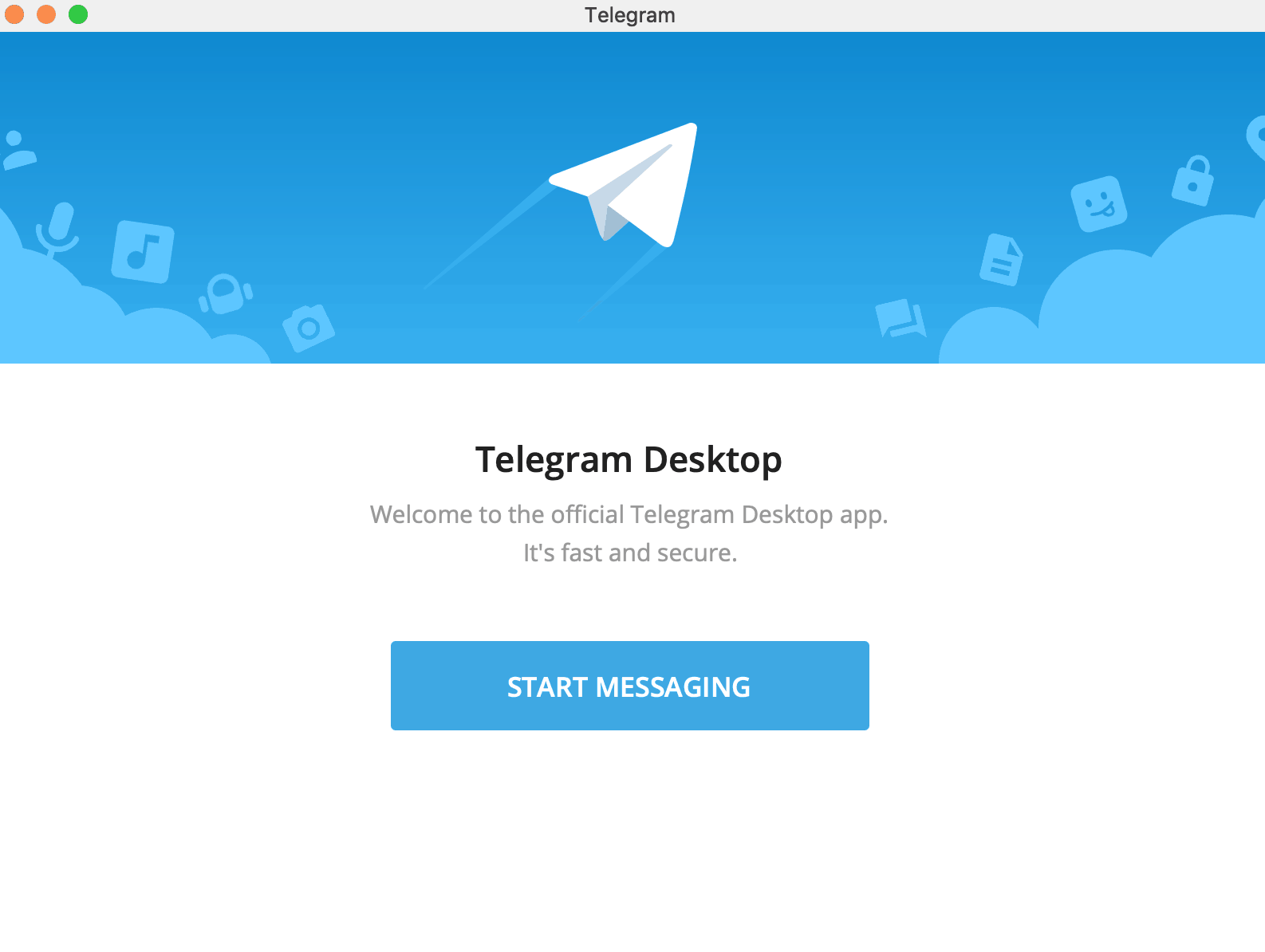 telegram starting screen