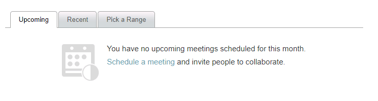 webex meetings section