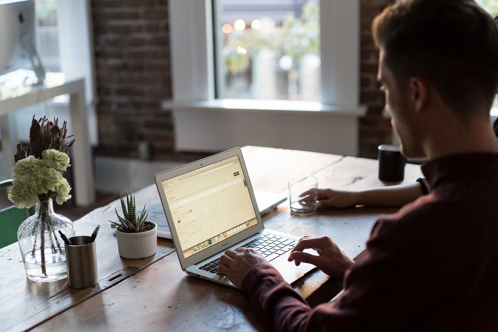 freelancer working in a coworking space