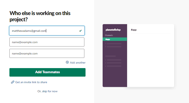 inviting team to join your slack workspace
