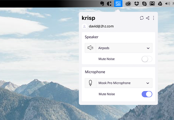 krisp for mac new interface