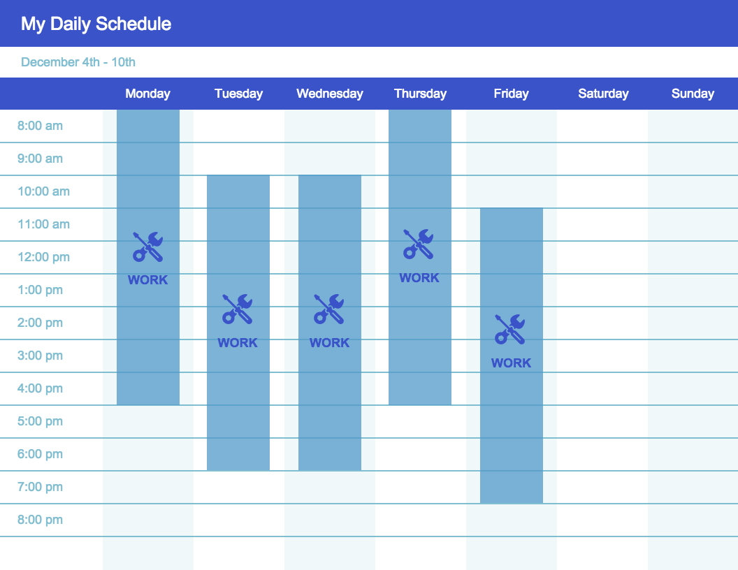 venngage timetable