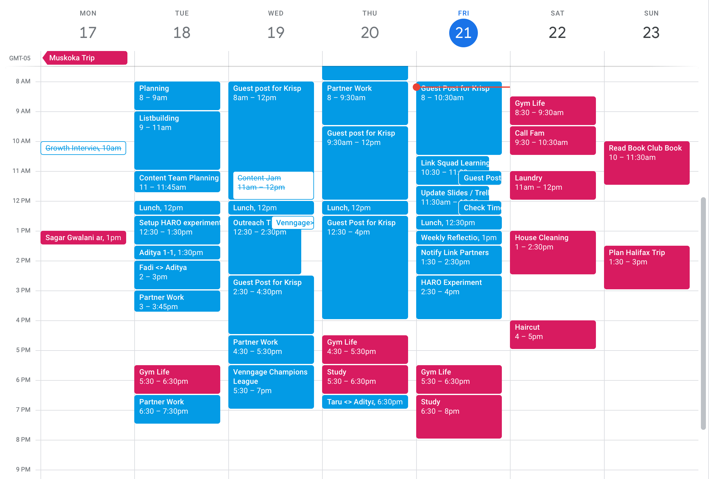 time blocking calendar