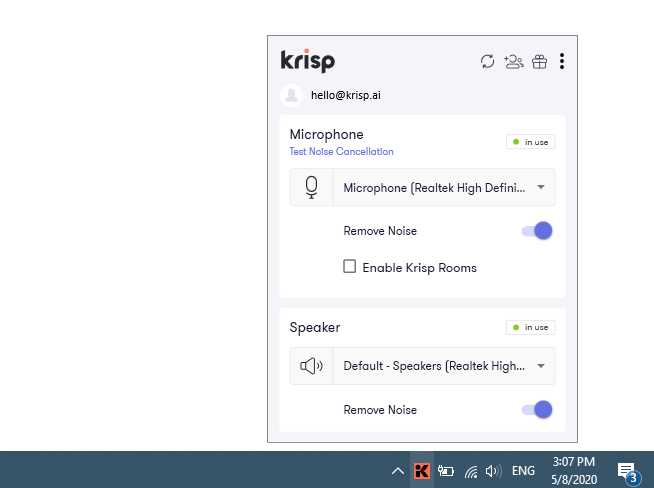 krisp noise reduction software