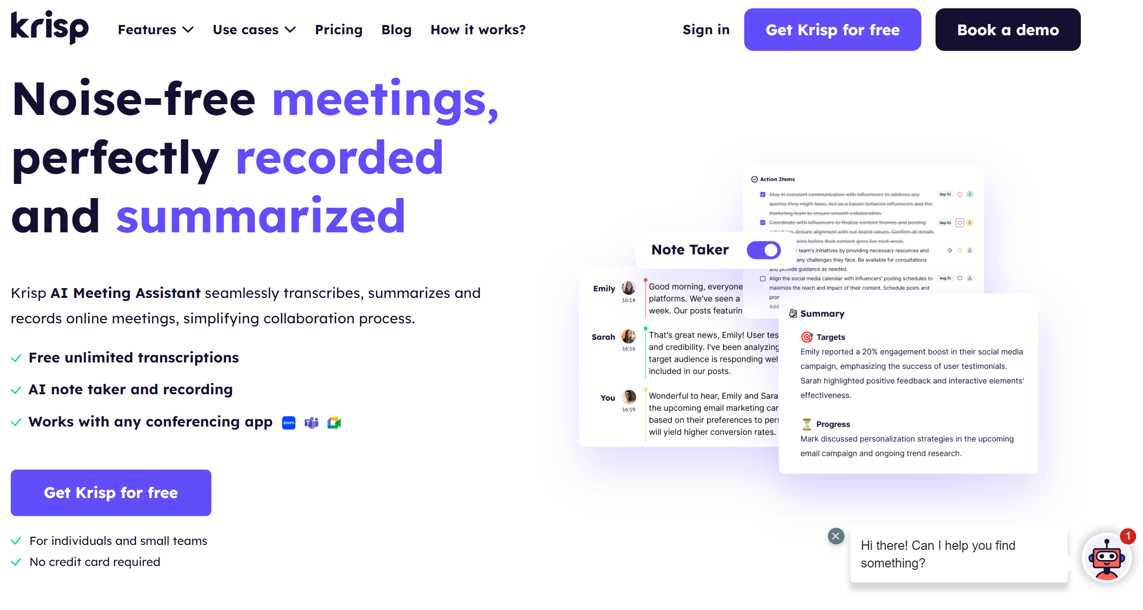 Krisp Meeting Assistant time Management skills