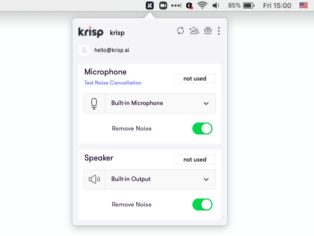 krisp noise cancelling app