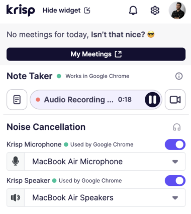 krisp google meet noise cancellation