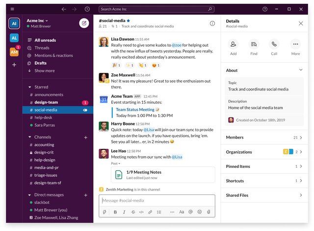 Slack desktop app