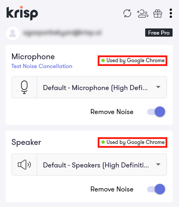 krisp noise cancelling