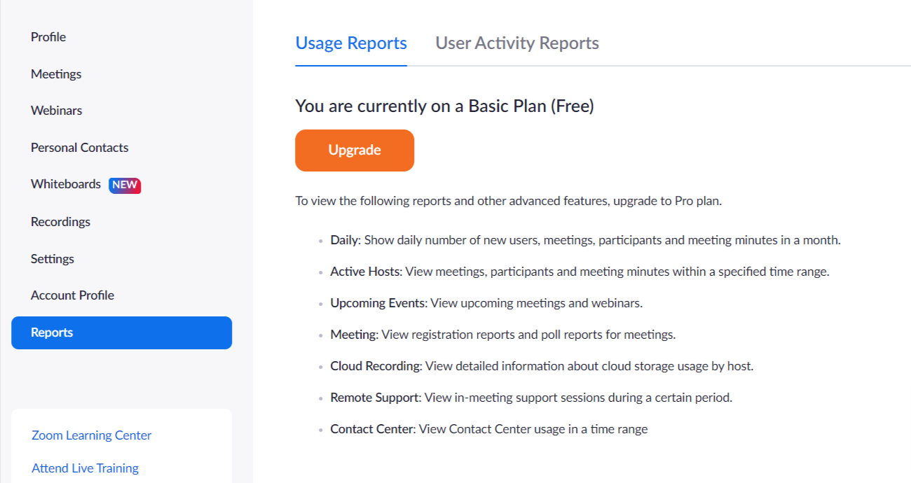 zoom usage report