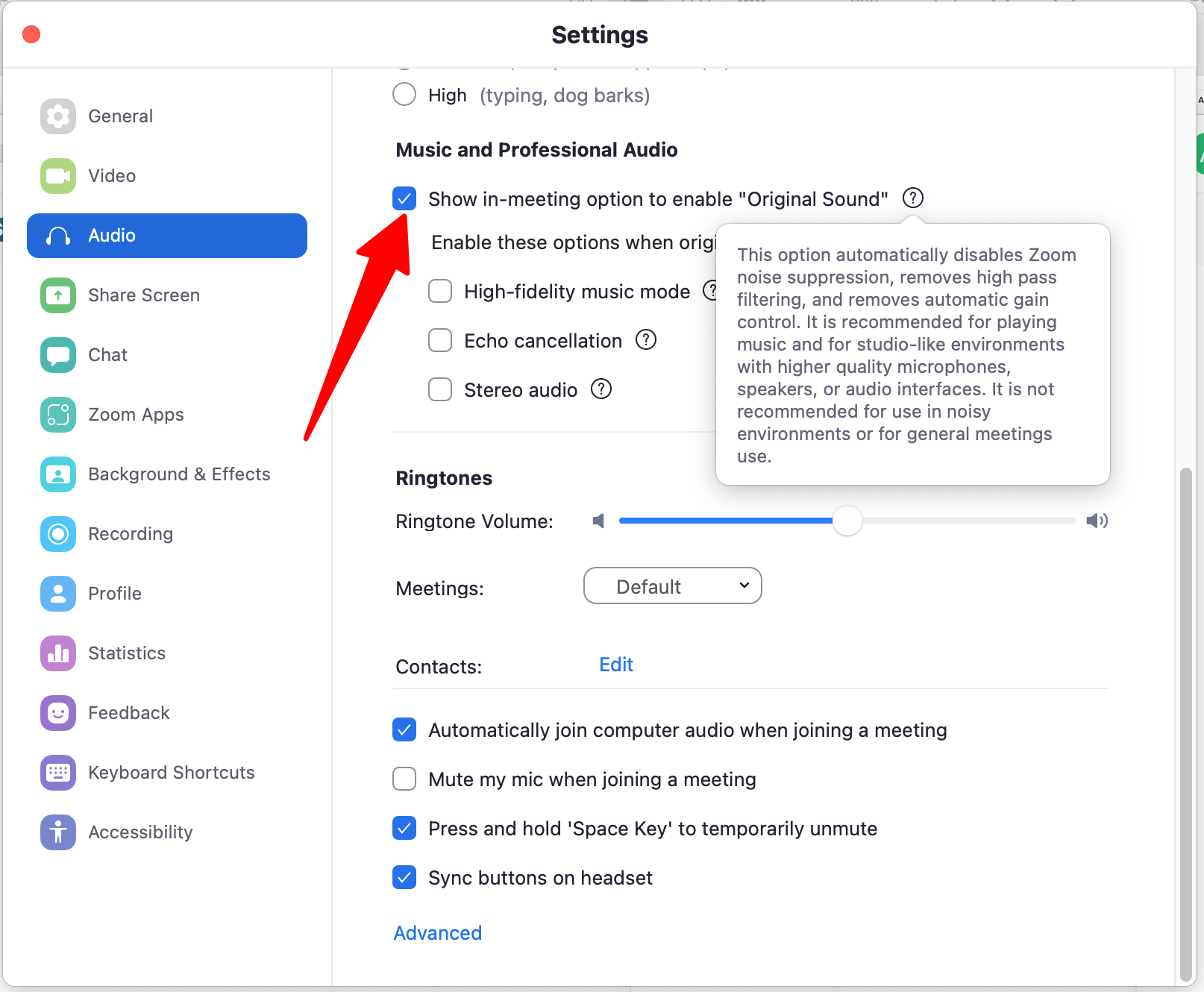 zoom settings