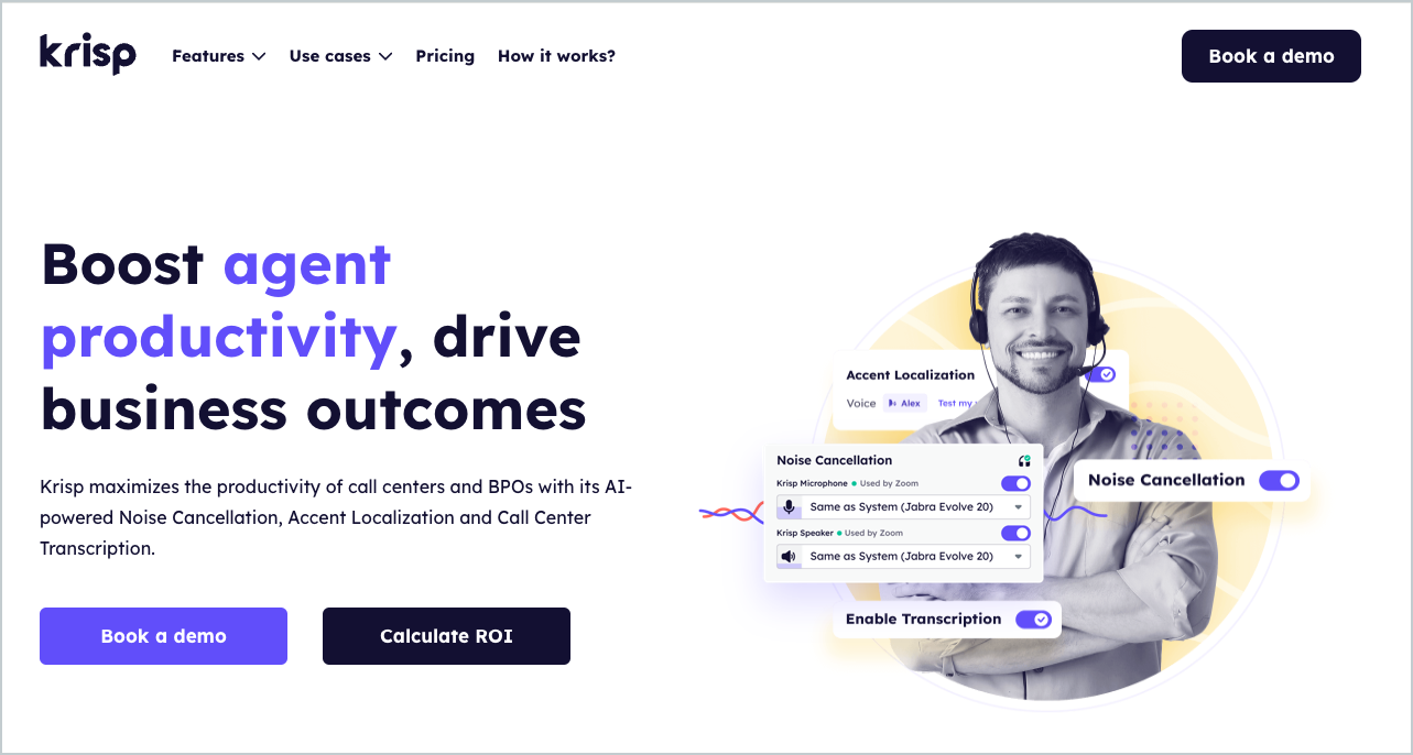 Krisp virtual call center sotware