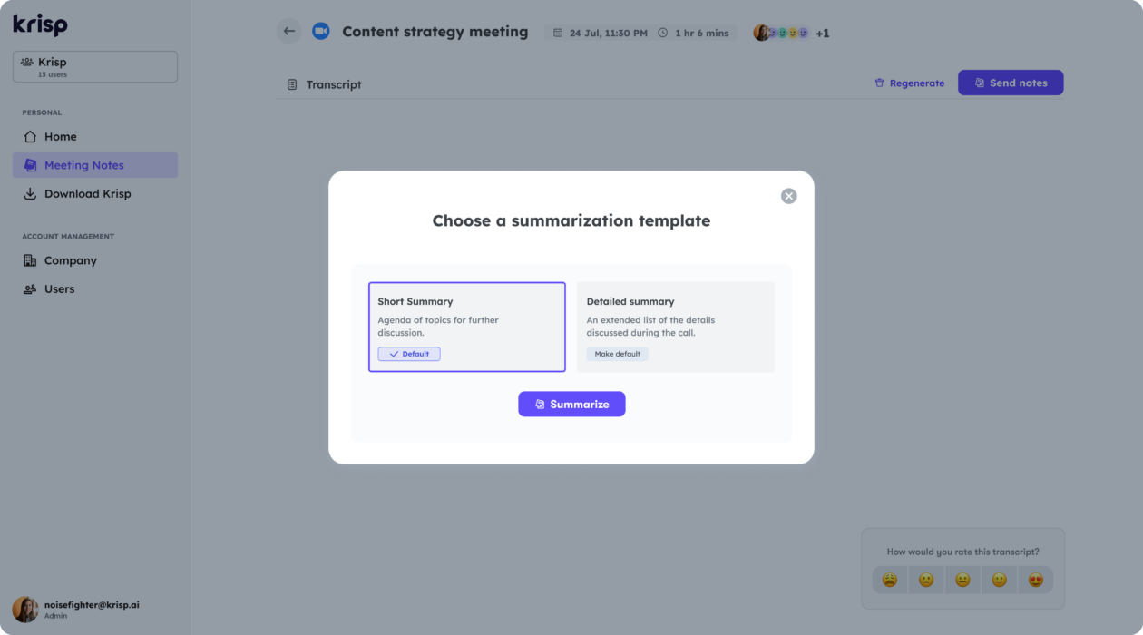 meeting summary template