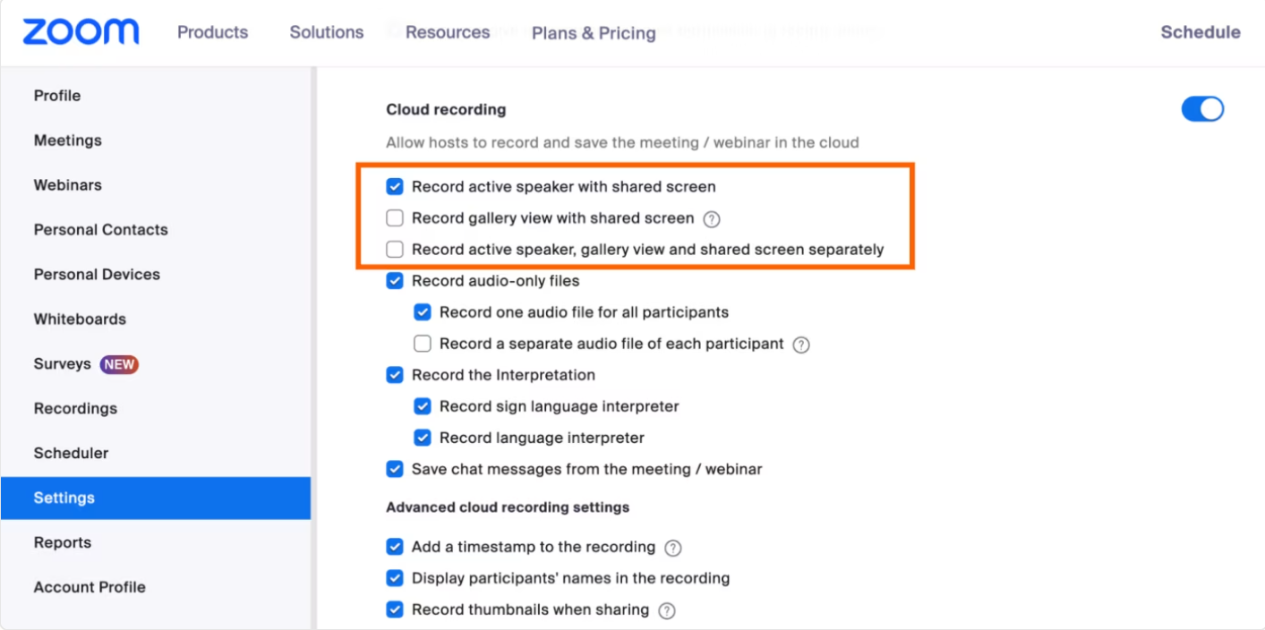 tips for cloud recording via Zoom