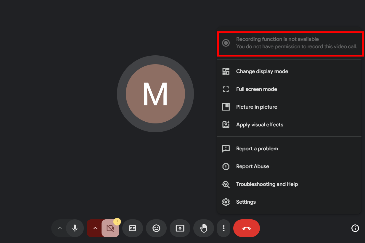 google meet recording