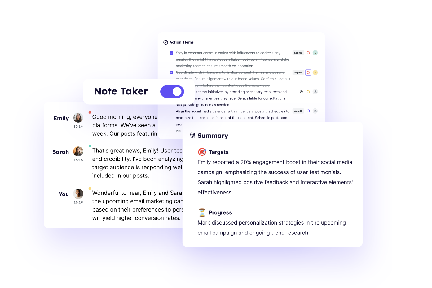 AI meeting transcription with note-taking capabilities