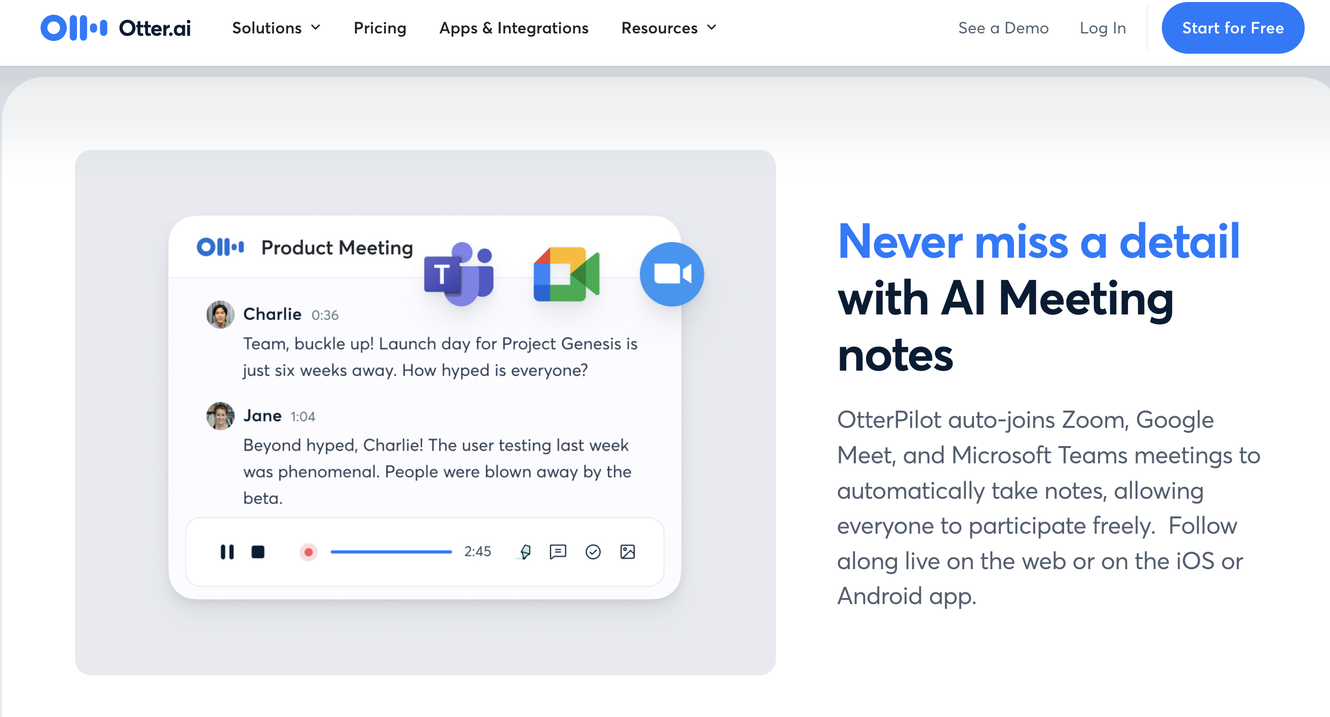 Otter ai meeting note taker