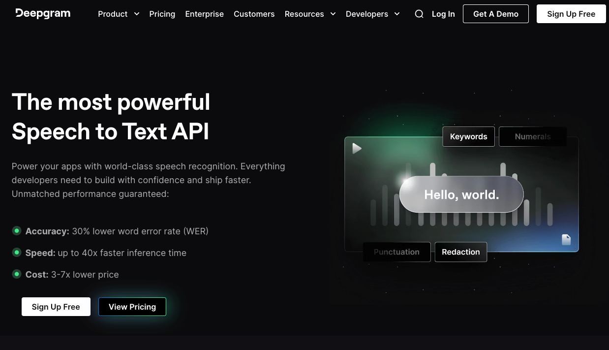 Geepgram API speech to text