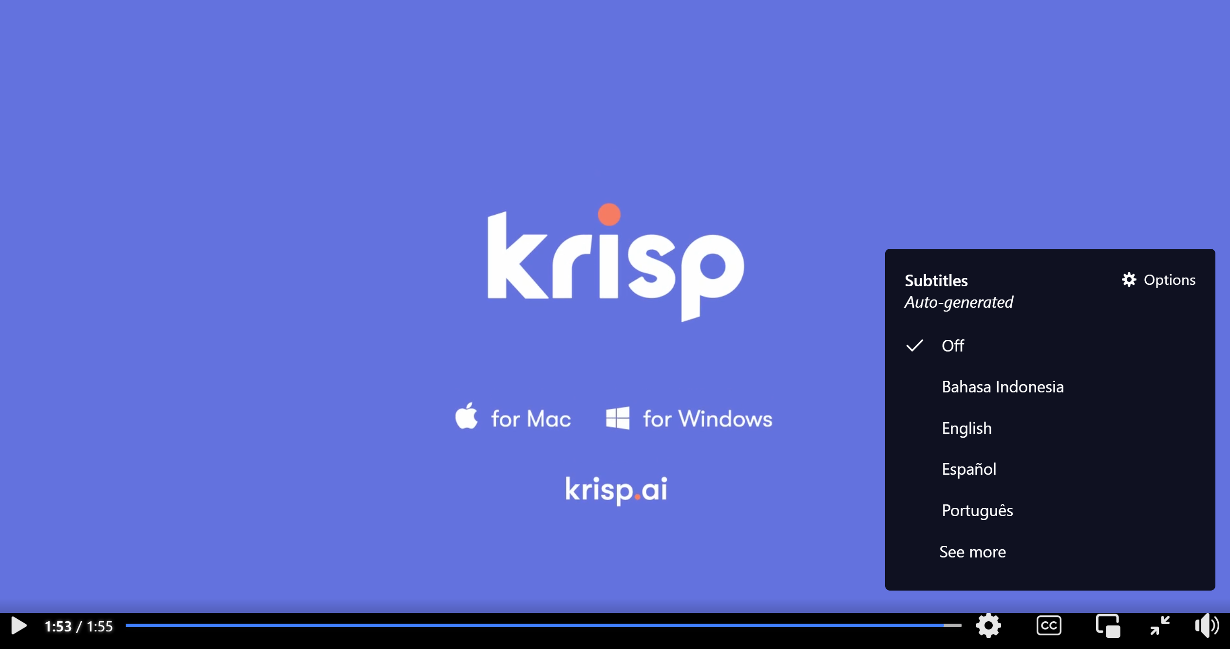 captions off Facebook