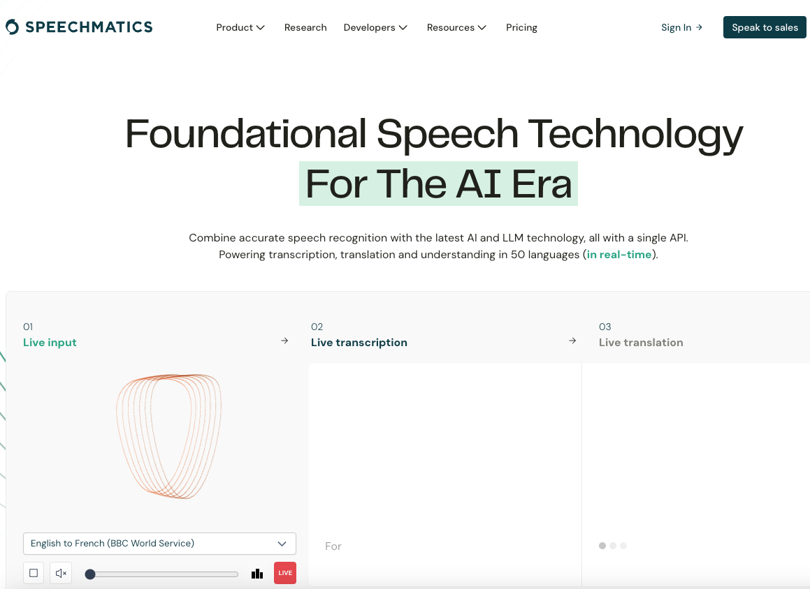 speechmatics speech to text API