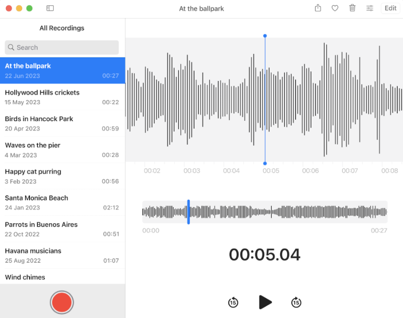 recording audio on Mac voice Memos