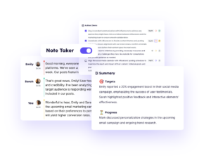 automatic meeting notes and summaries