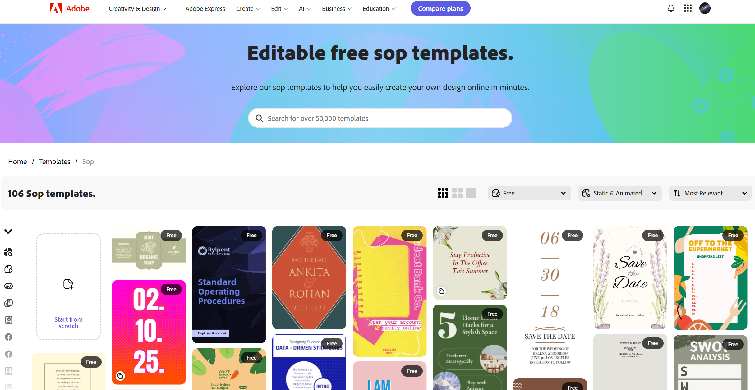 PDF template in Adobe