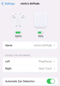 automatic ear detection for AirPods
