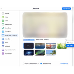 changing a background on Zoom on desktop