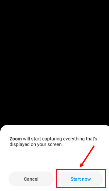 choose what to share on Zoom screen on Android , step 3