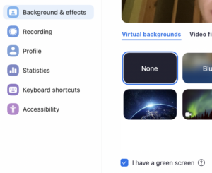 Zoom green screen