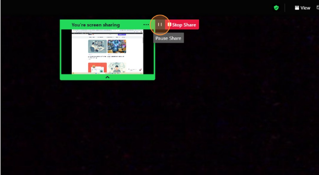 how to pause screen sharing on zoom