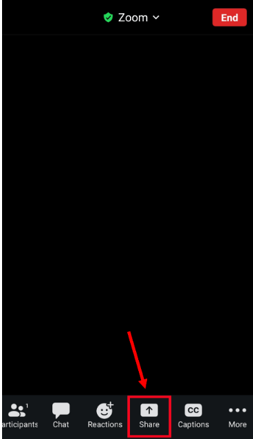 how to share screen on zoom on Android