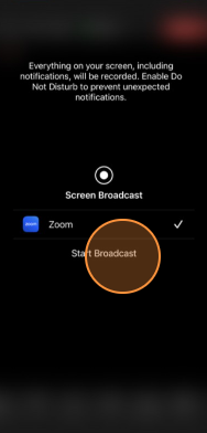 how to share screen on zoom on iOS and start broadcast