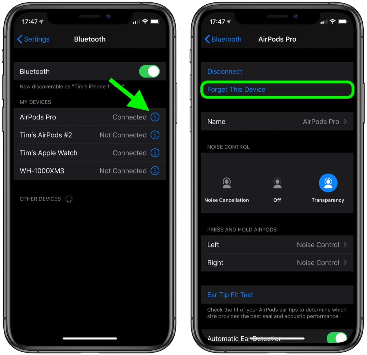 Reset Bluetooth settings airpods