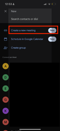 2. schedule a google meet on ios with meet app