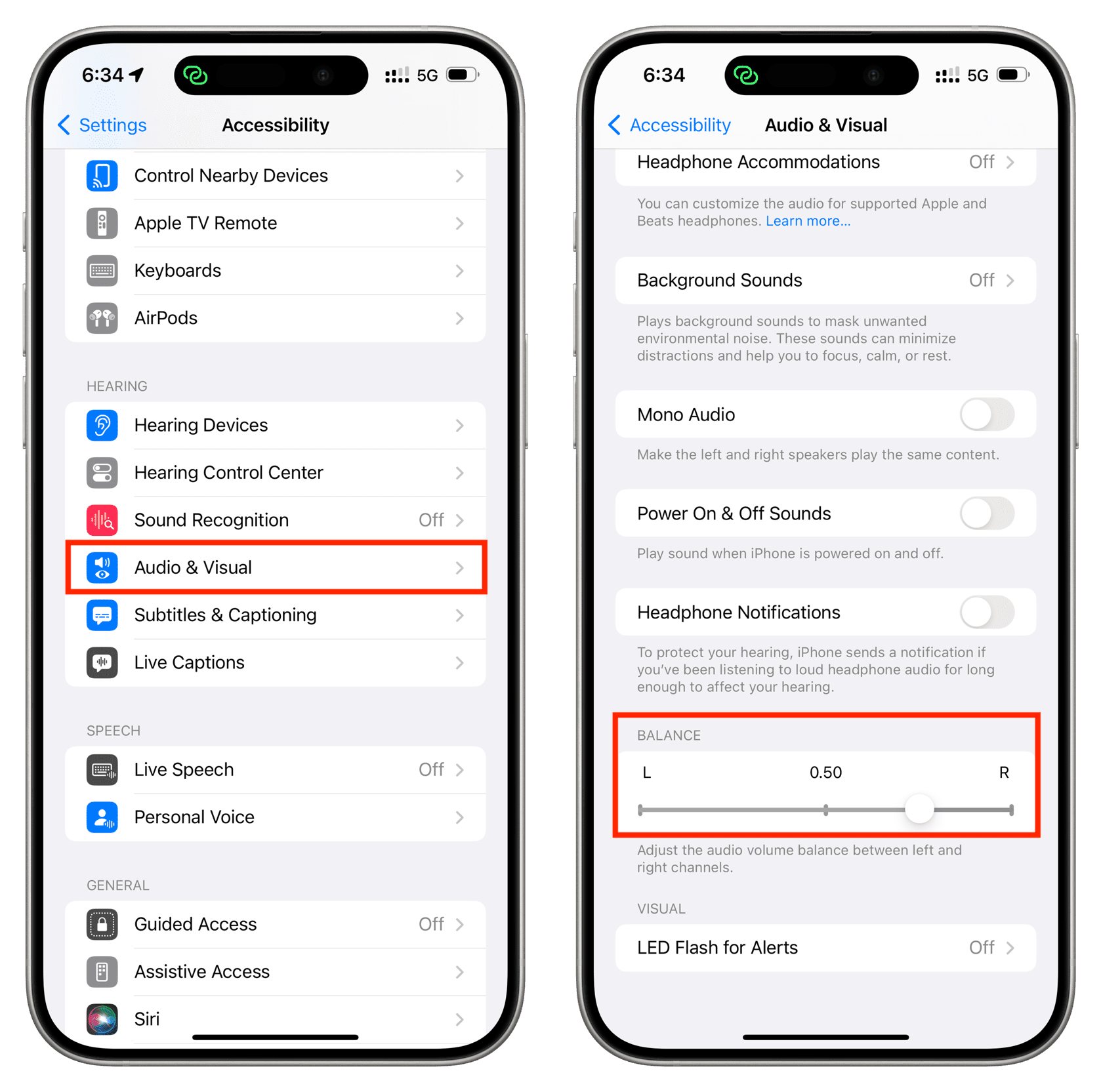 modify audio balance