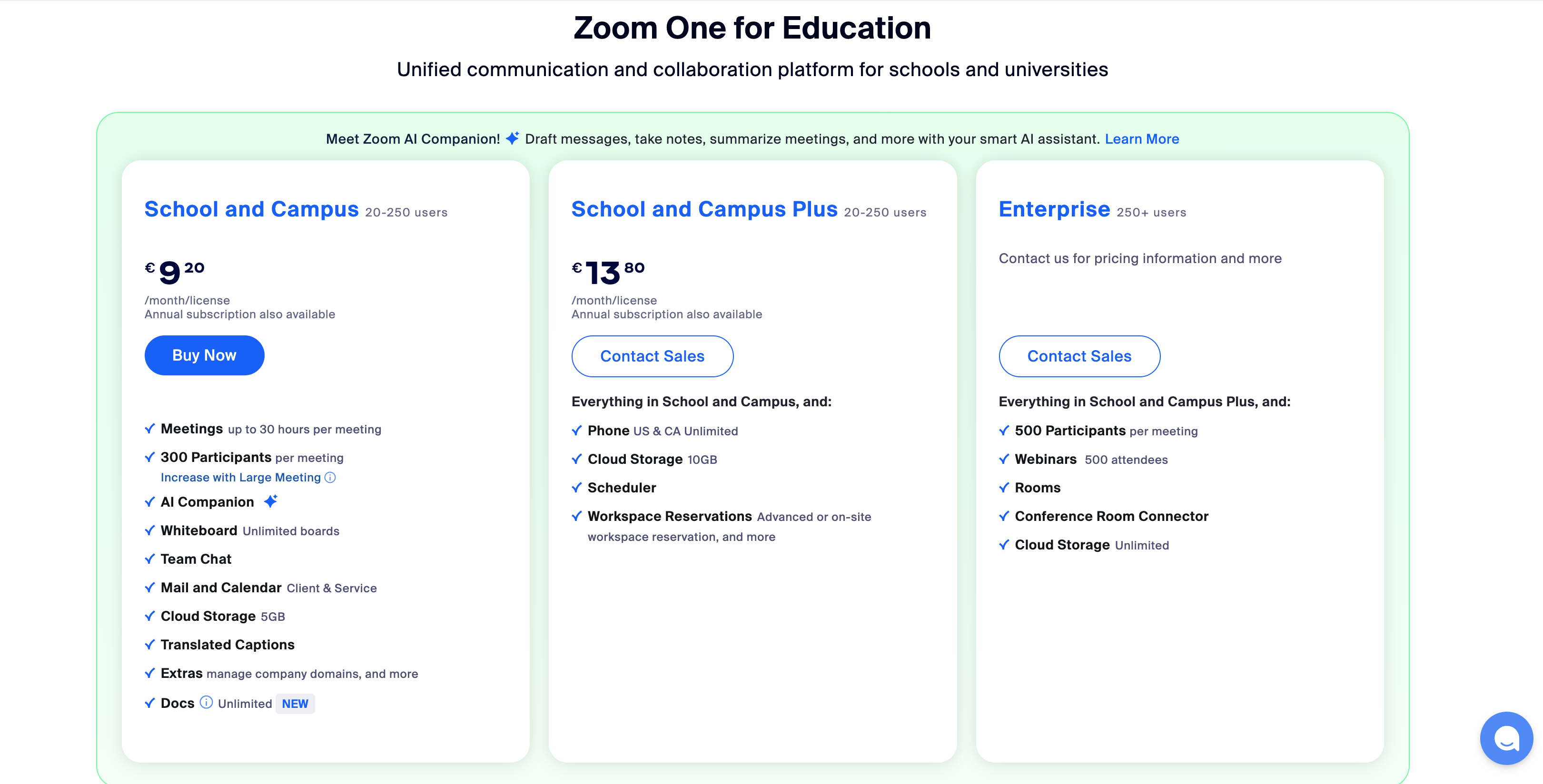 Education plan Zoom