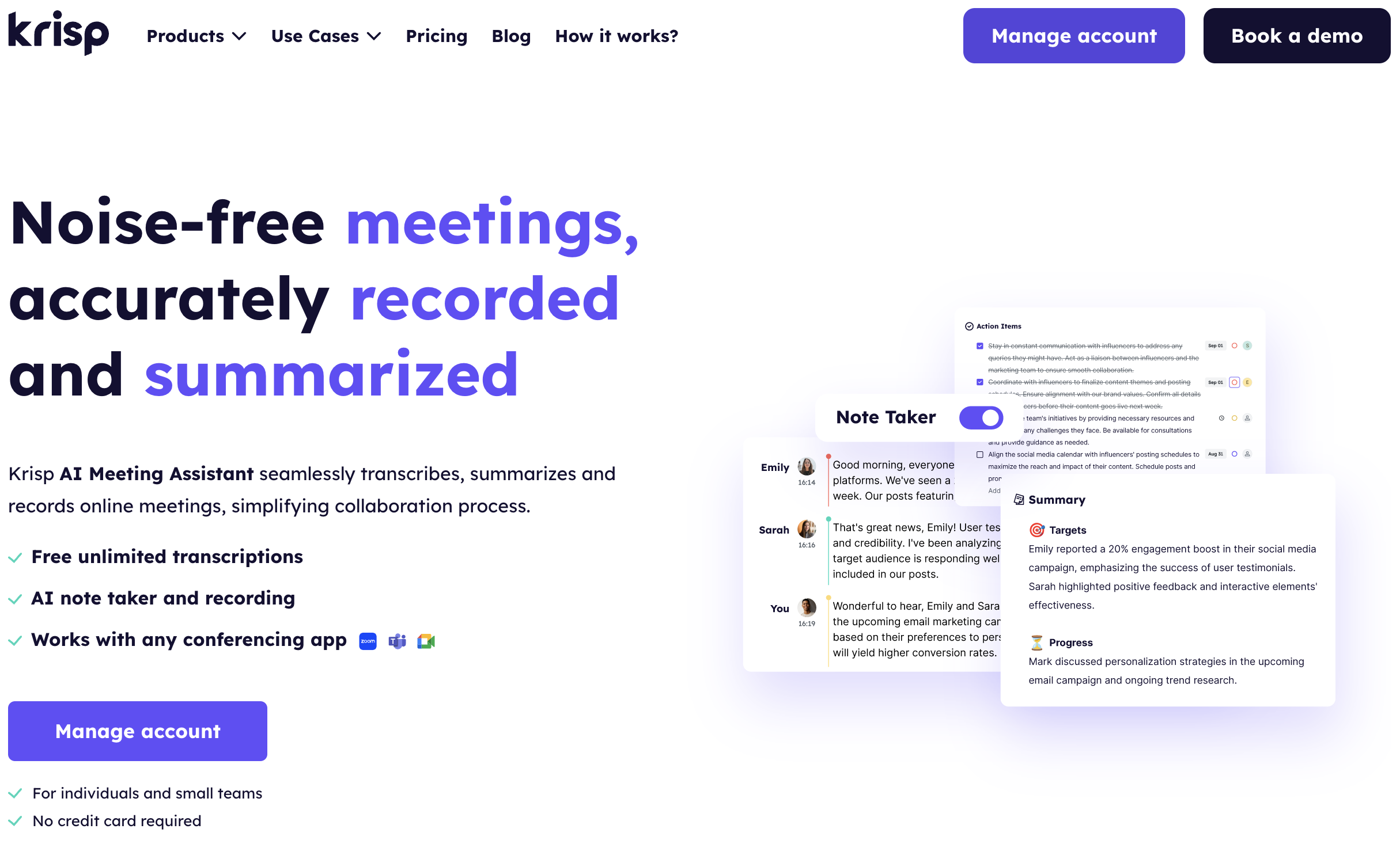 Krisp - AI meeting assistant