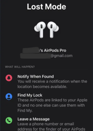 airpods lost mode