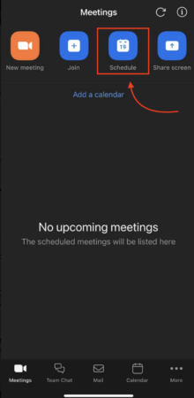 how to schedule a zoom meeting on mobile
