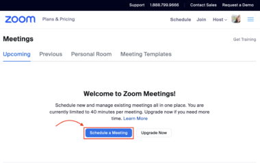 step 2 - how to schedule a zoom meeting on website